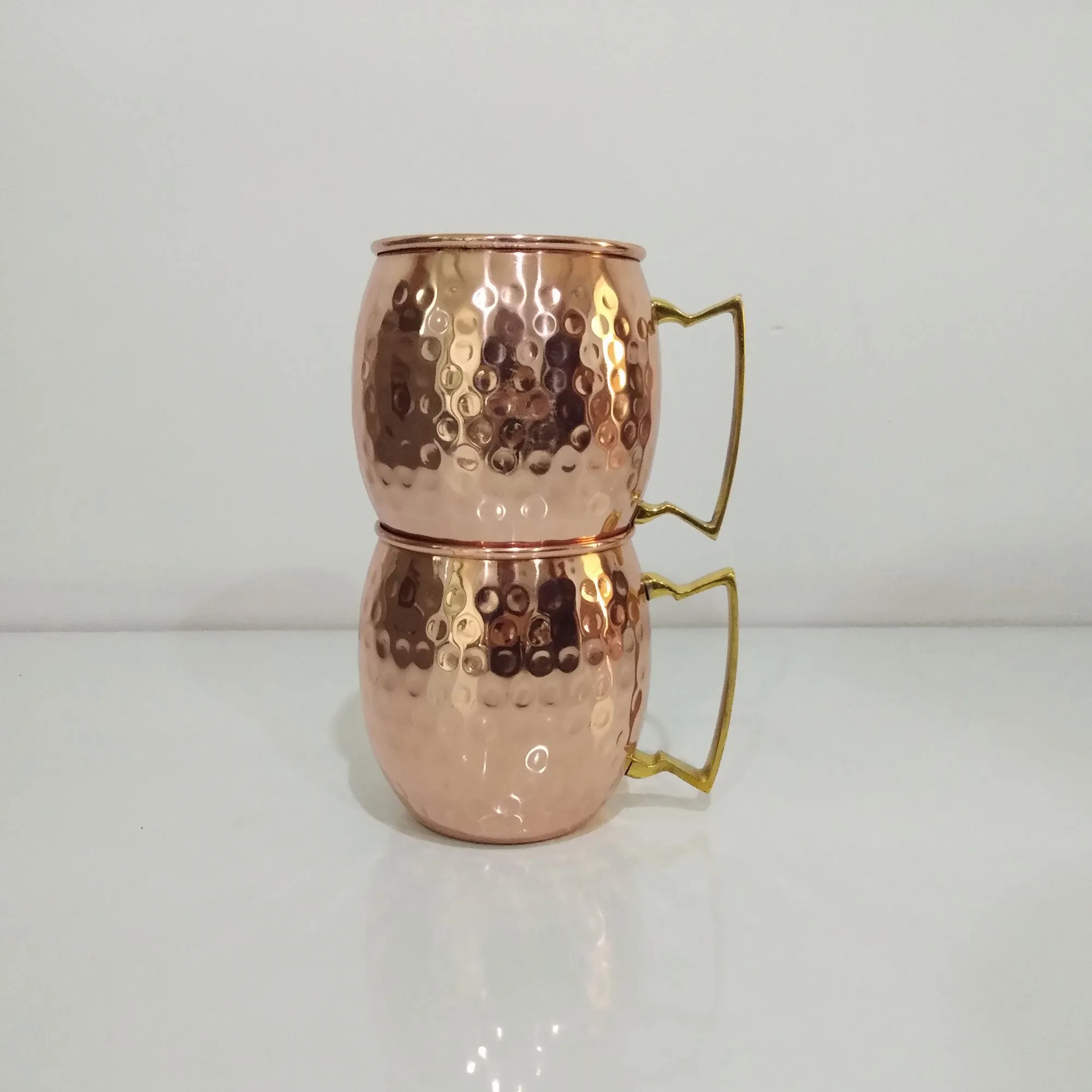 Copper Moscow Mule Mugs Hammered (Set of Two)