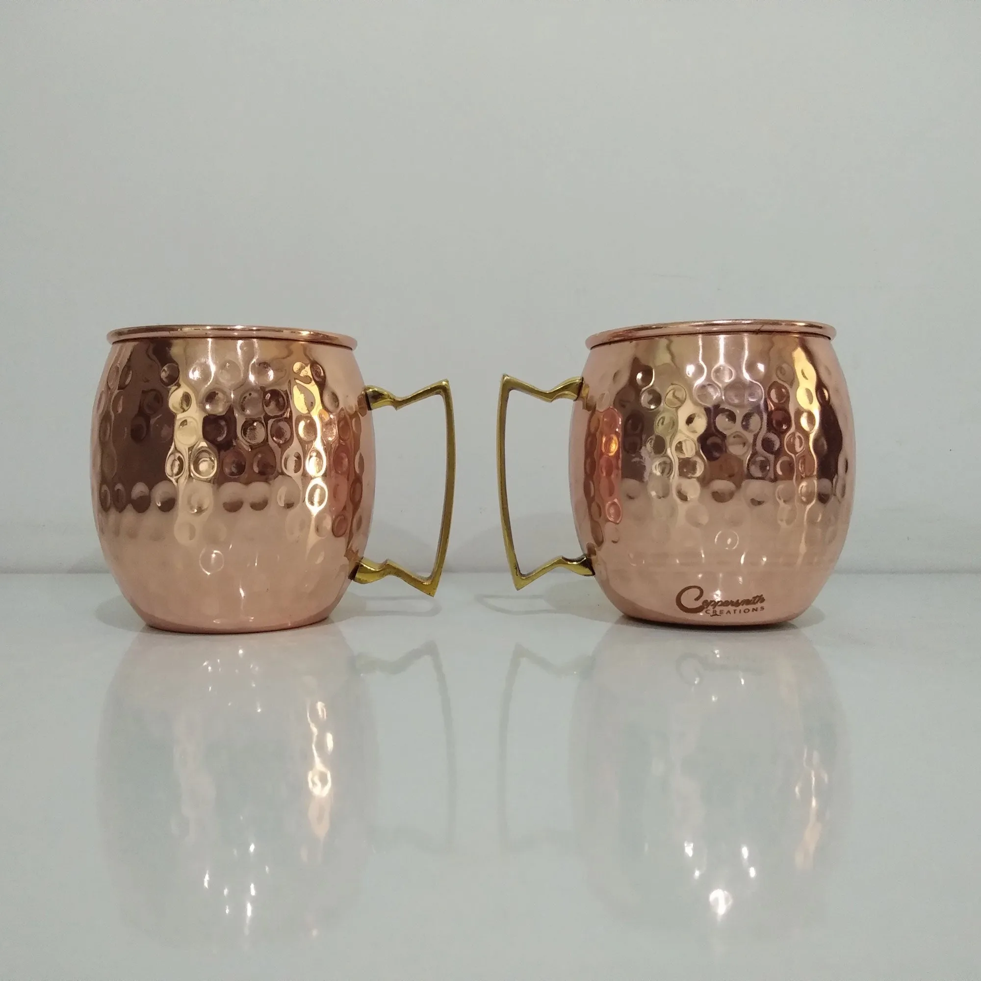 Copper Moscow Mule Mugs Hammered (Set of Two)