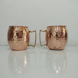 Copper Moscow Mule Mugs Hammered (Set of Two)