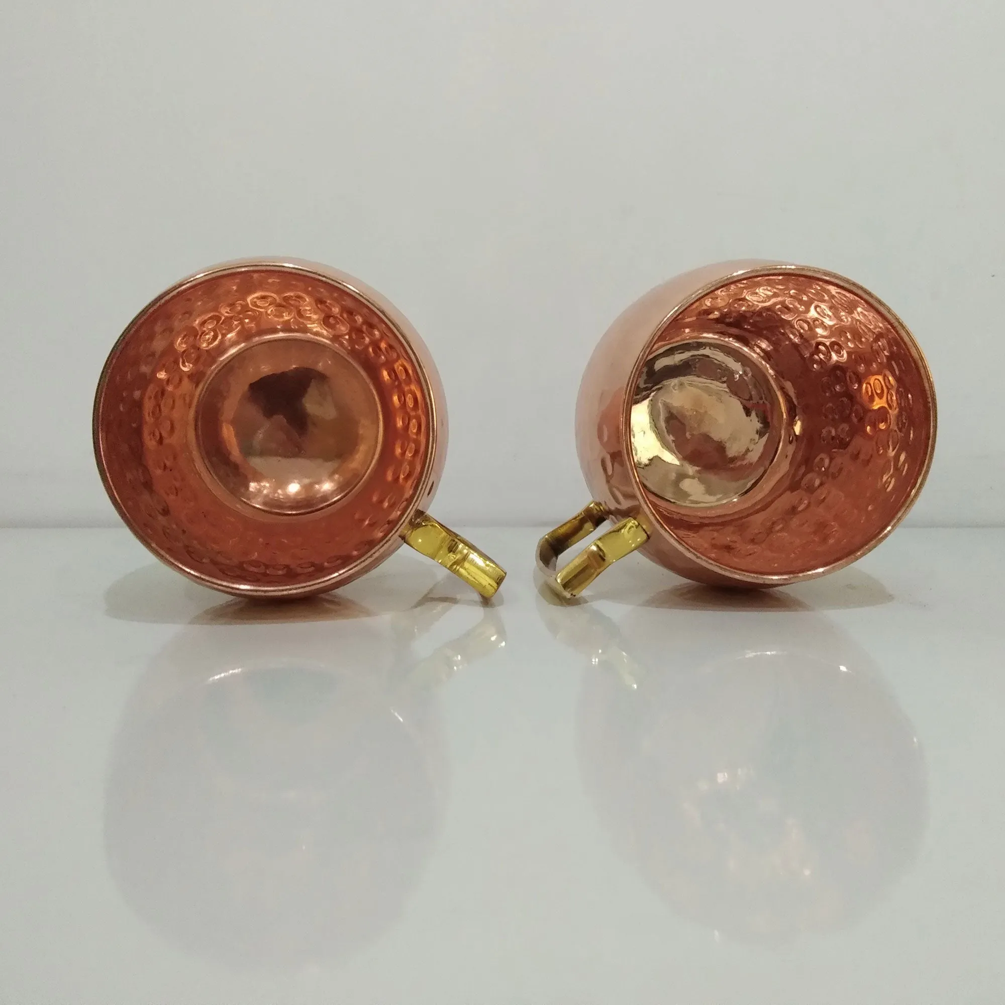Copper Moscow Mule Mugs Hammered (Set of Two)