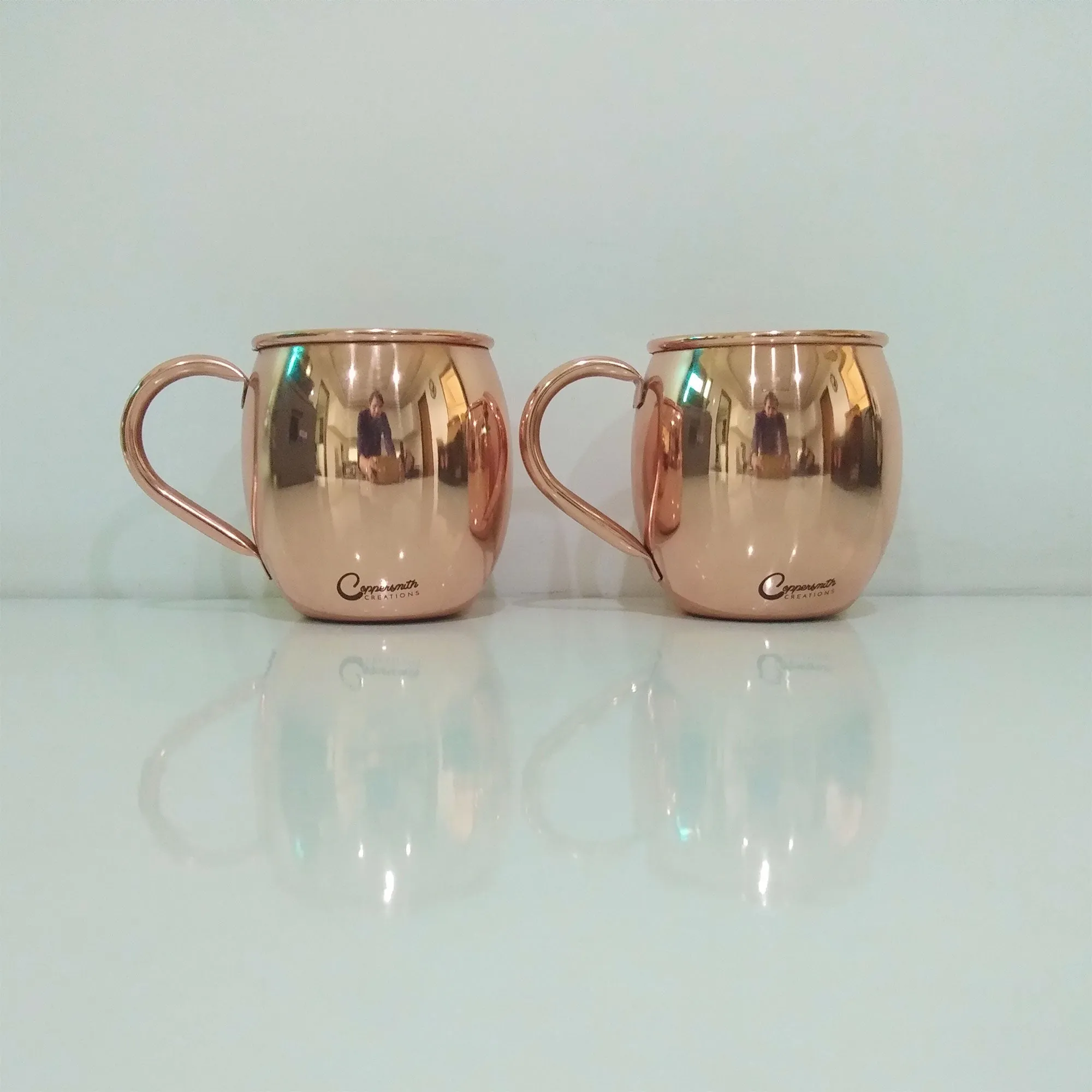 Copper Moscow Mule Mugs Plain (Set of Two)