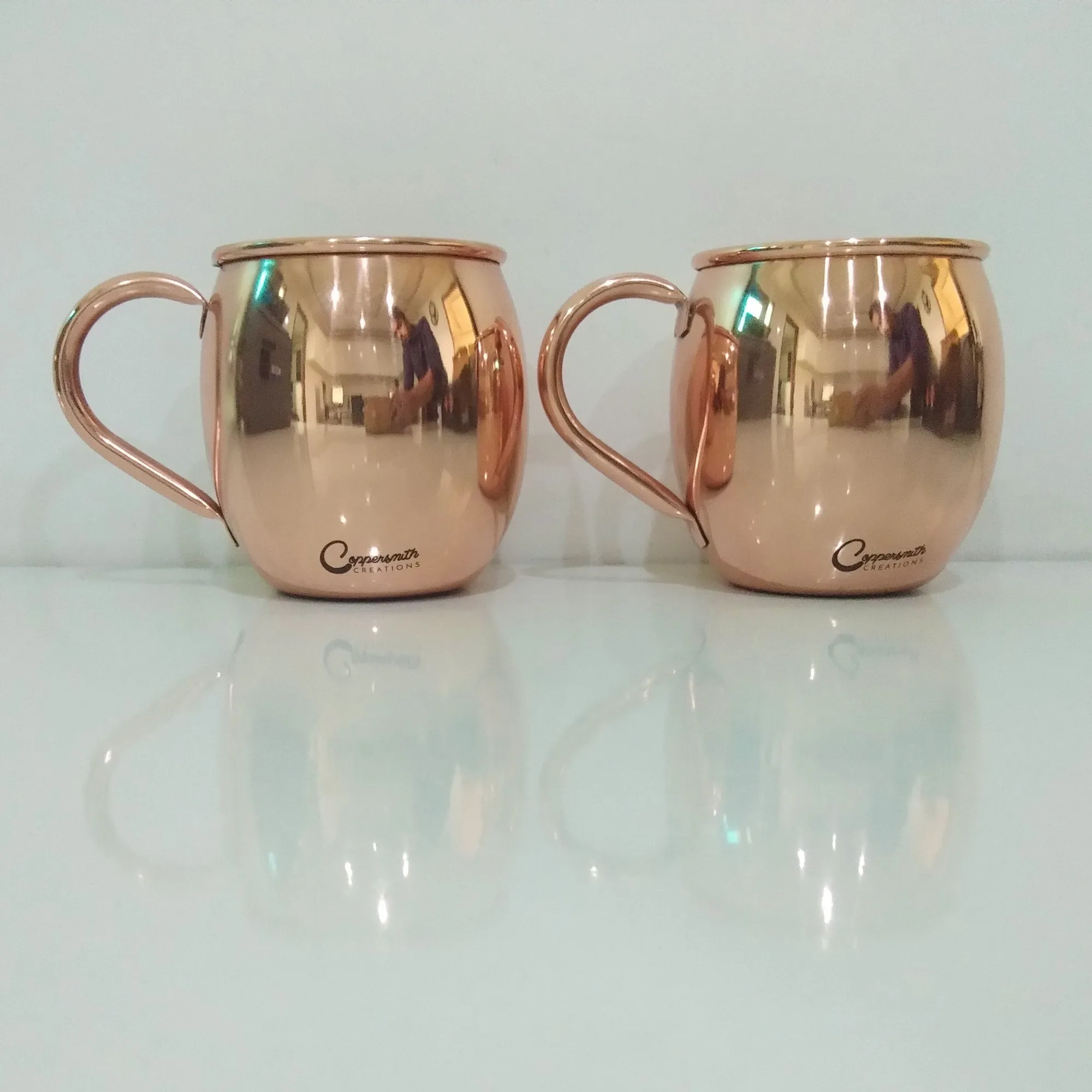 Copper Moscow Mule Mugs Plain (Set of Two)