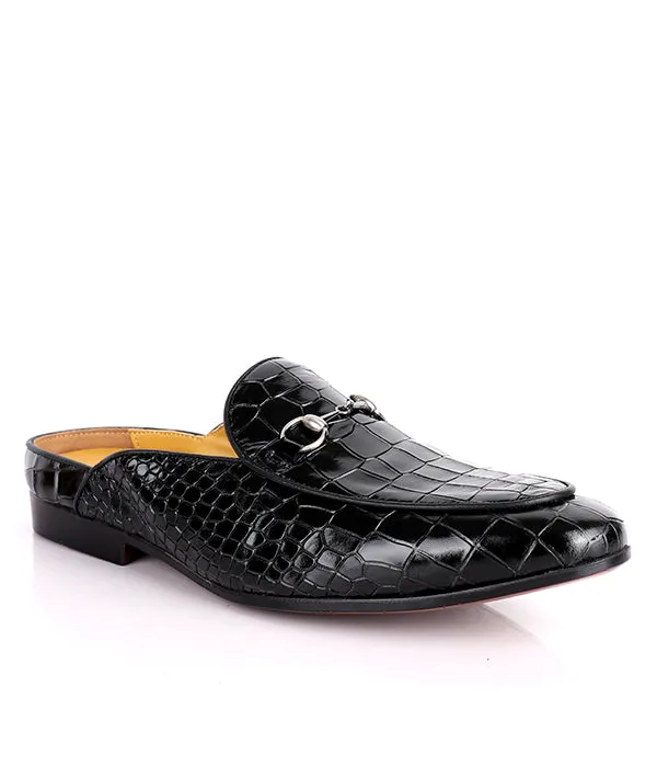 Croc Design Horsebit John Foster Mules|Black
