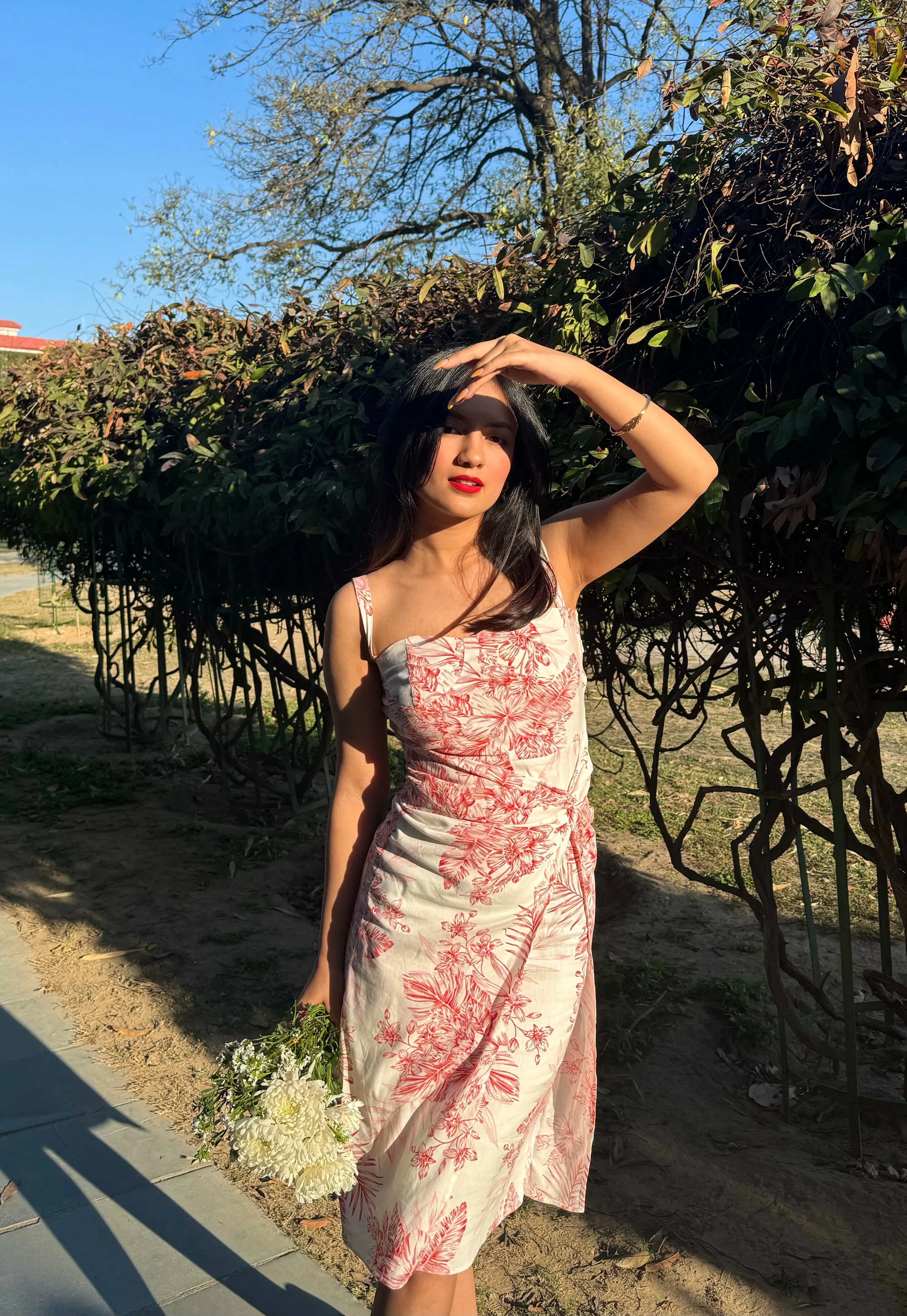 Delilah Dress- (Red floral)