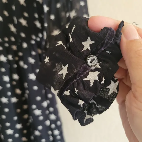 Denim &amp; Supply Ralph Lauren,‎ Star Print Sheer Dress, Black and White, Size Med