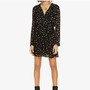 Denim &amp; Supply Ralph Lauren,‎ Star Print Sheer Dress, Black and White, Size Med