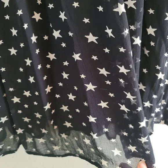 Denim &amp; Supply Ralph Lauren,‎ Star Print Sheer Dress, Black and White, Size Med