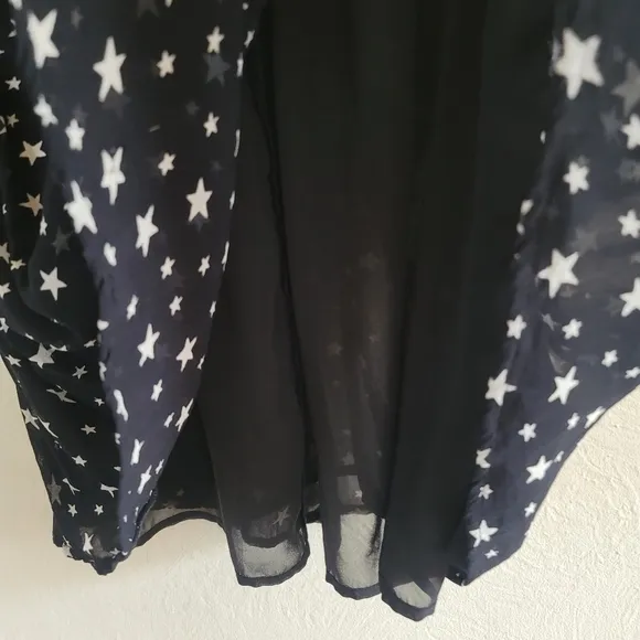 Denim &amp; Supply Ralph Lauren,‎ Star Print Sheer Dress, Black and White, Size Med