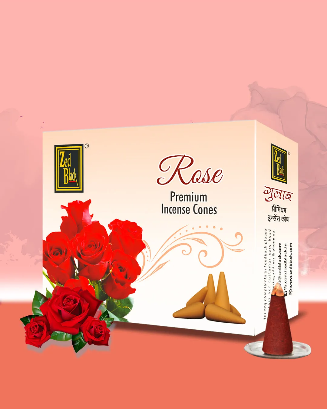 Dhoop Cone Combo of 12 Packs (4*3) - Rose, Mogra, Sandal & Lavender