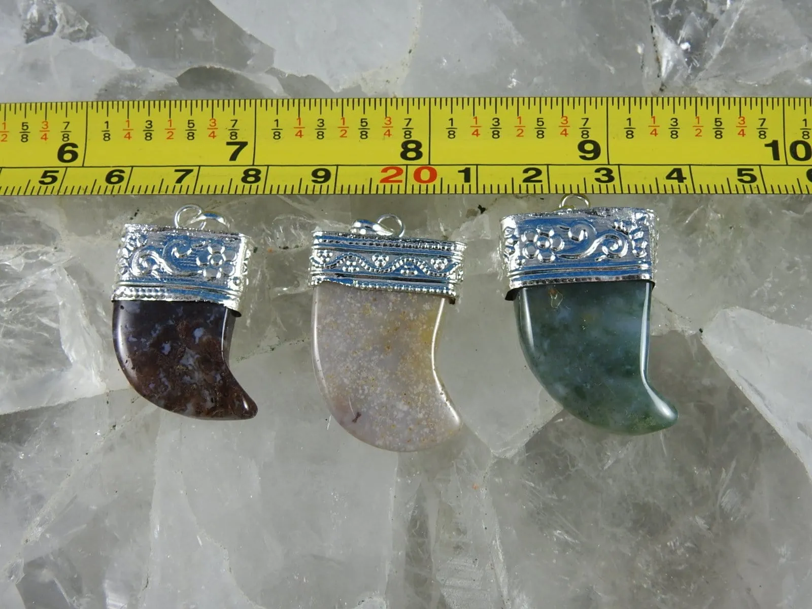 Fancy Jasper Flat Tooth Pendants