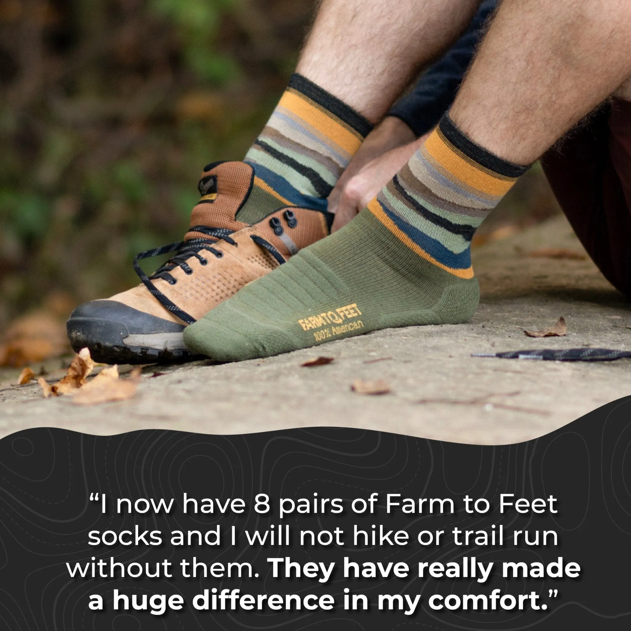 Farm to Feet Max Patch Trail Light Targeted Cushion 3/4 Crew Socks