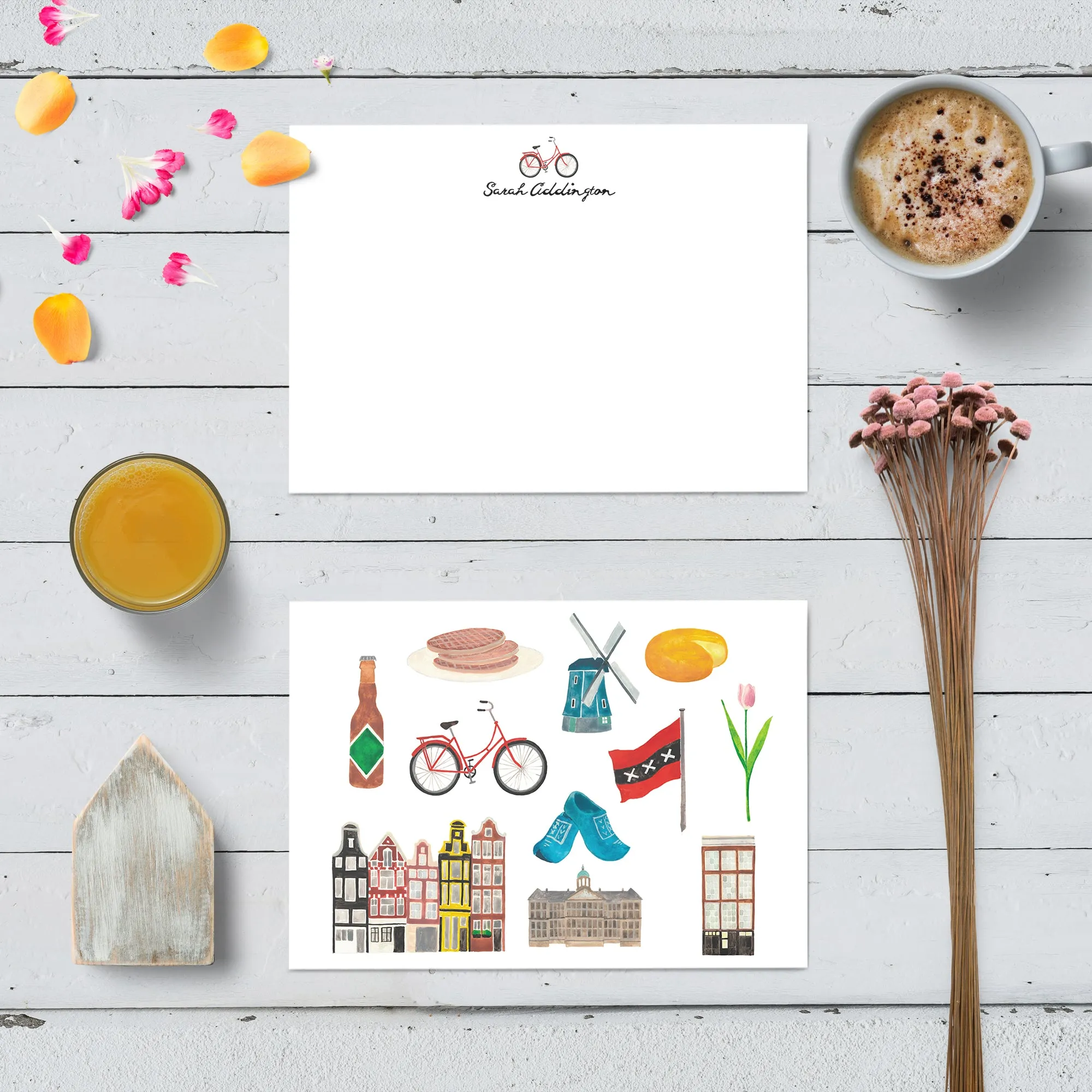 Favourite Cities - Amsterdam Art Stationery Flat Card Writing Set