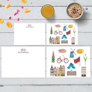 Favourite Cities - Amsterdam Art Stationery Flat Card Writing Set