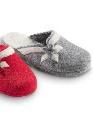 Felt mule with floral application
