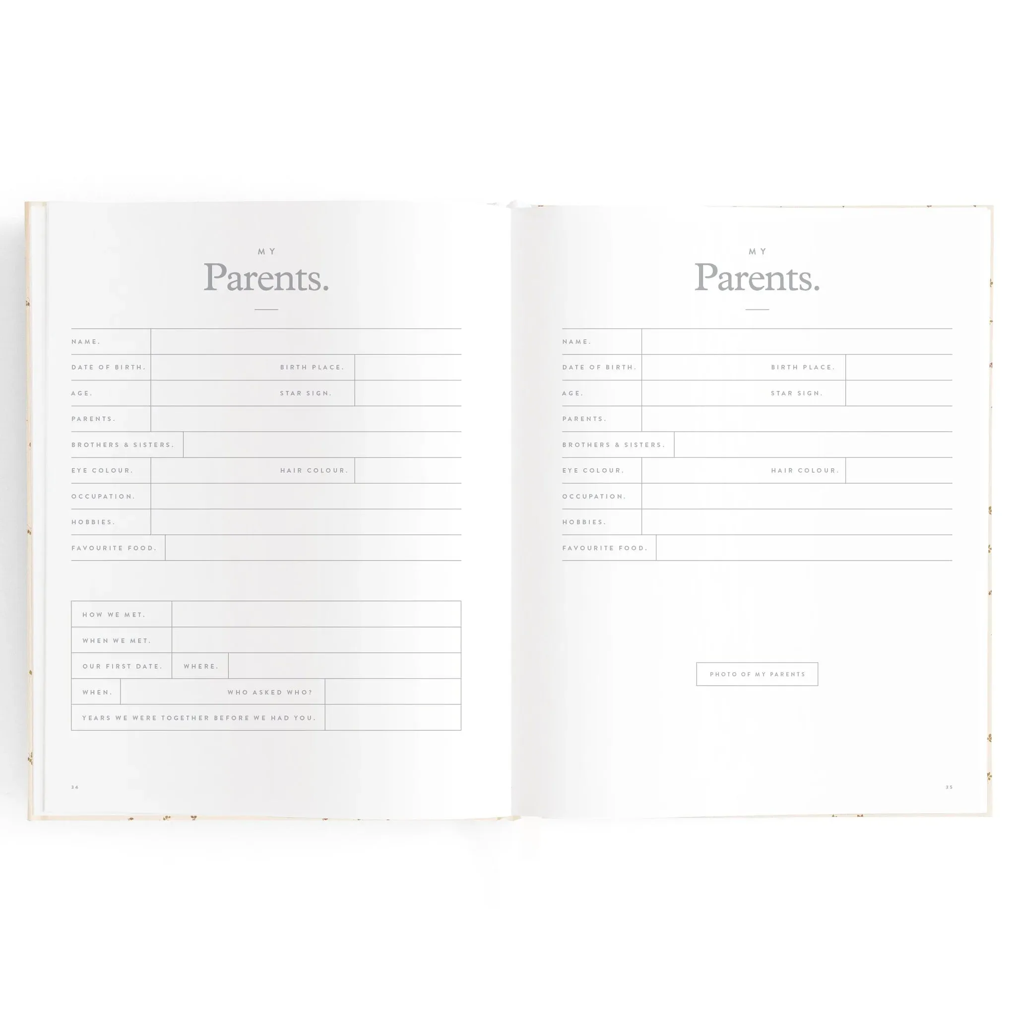 Fox & Fallow Baby Record Book - Broderie