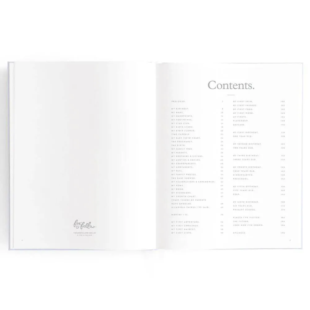 Fox & Fallow Powder Blue Baby Book