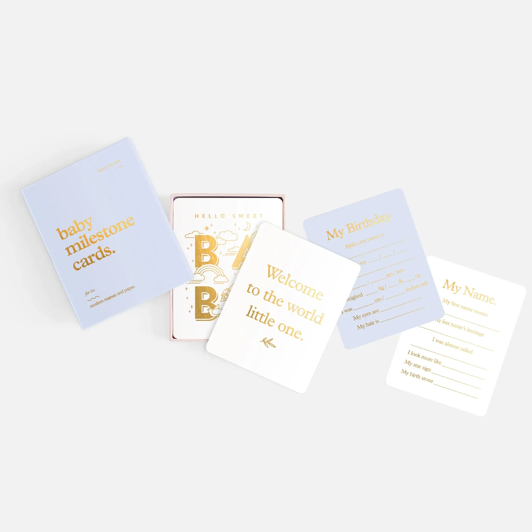 Fox & Fallow’s Baby Milestone Cards  - Powder