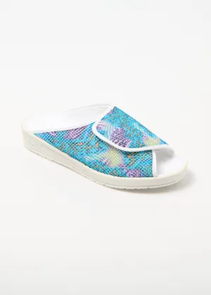 Full width comfort opening mule slippers