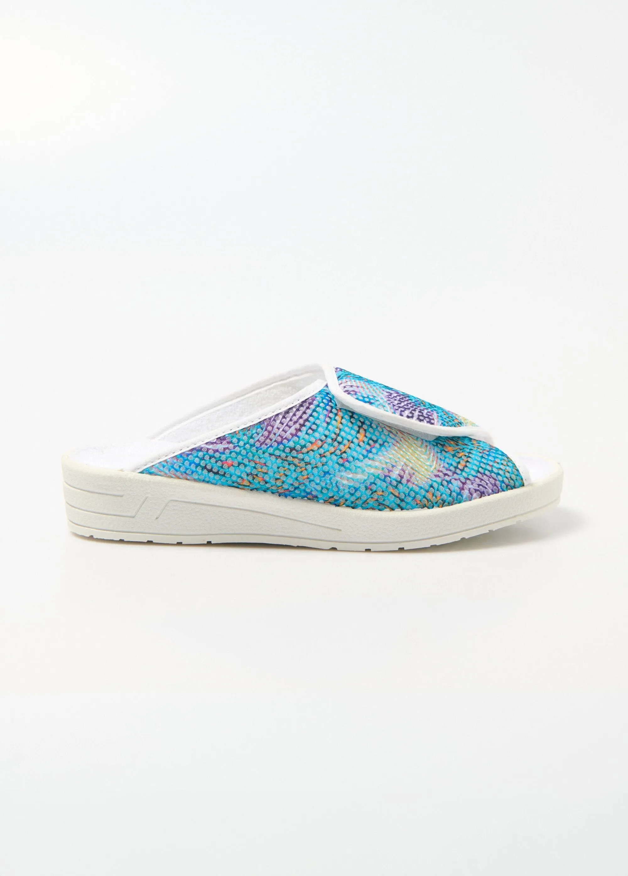 Full width comfort opening mule slippers
