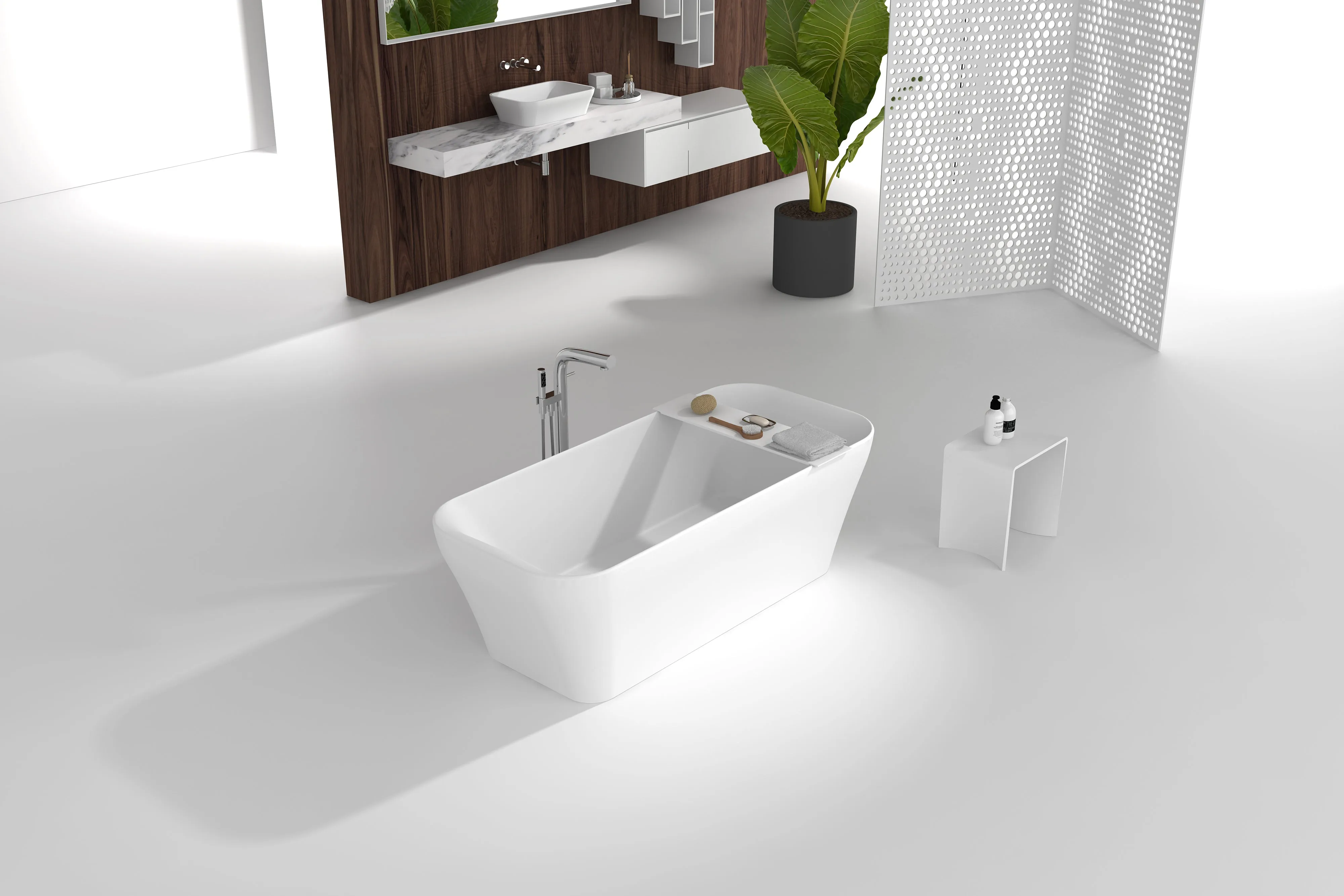 Gia Rectangle Round Corner Bath - 1700mm - G65158