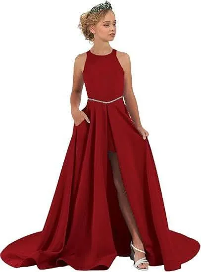 Girls piano performance dress violin performance banquet tail girl evening dress