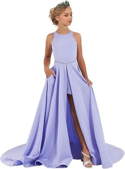 Girls piano performance dress violin performance banquet tail girl evening dress