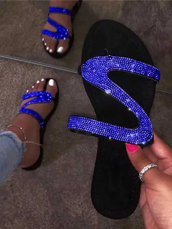 Hot Drill Sequined Slipper