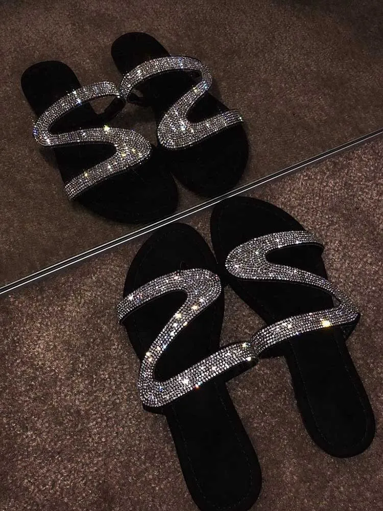 Hot Drill Sequined Slipper