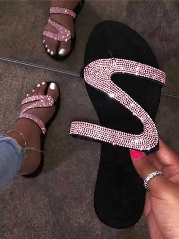 Hot Drill Sequined Slipper