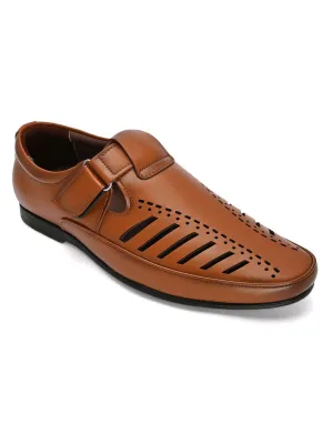 Hydes N Hues Men Tan Comfort Sandals