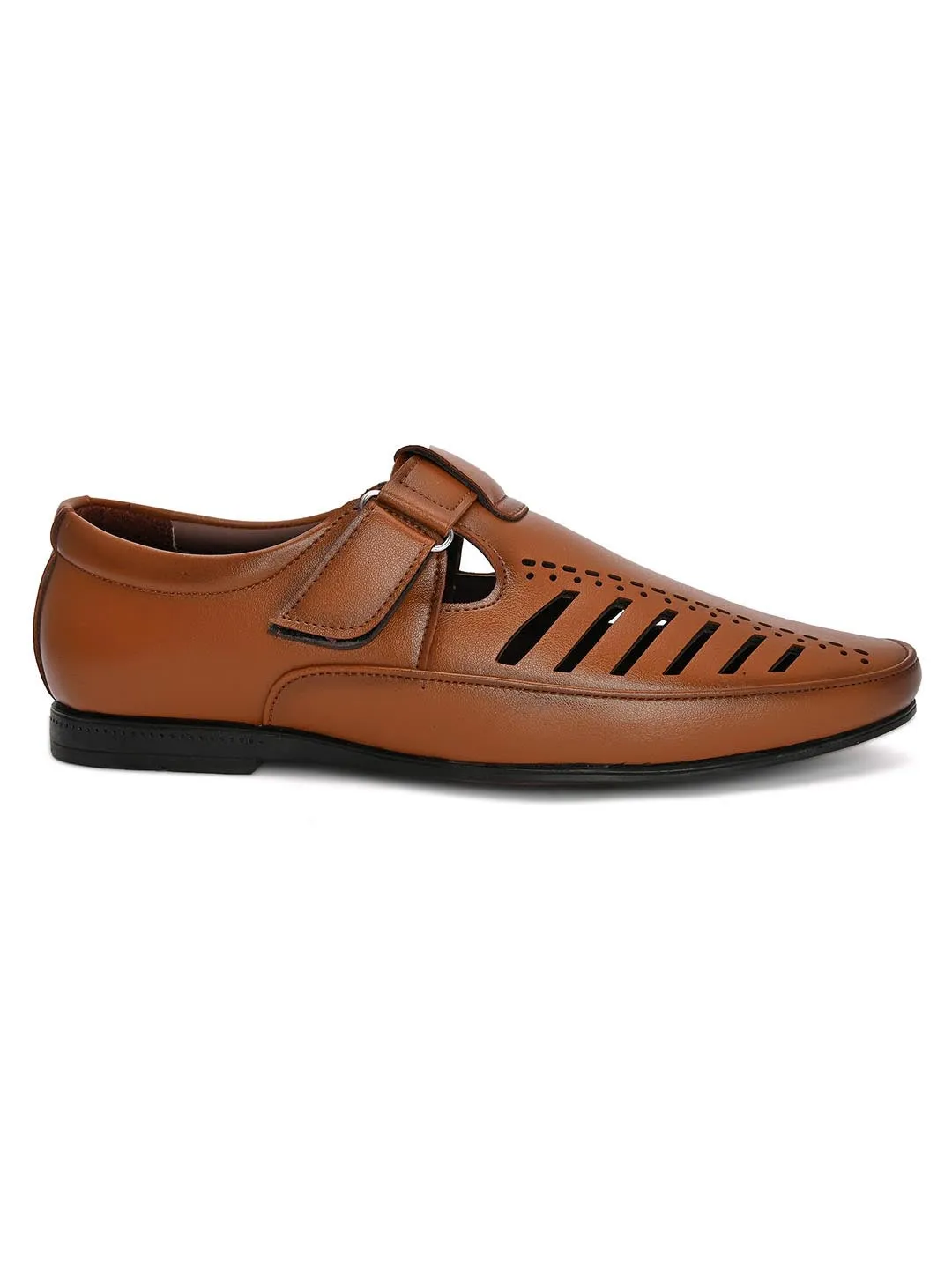 Hydes N Hues Men Tan Comfort Sandals