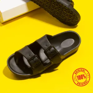 Joe-Fresh Black Double Band Buckled Slippers