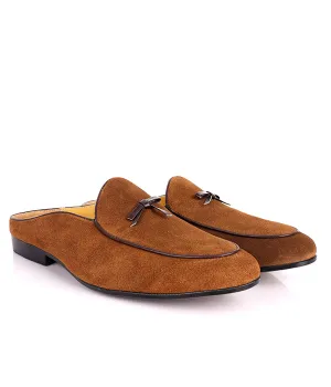 John Foster Suede Bow Design Mule|Brown