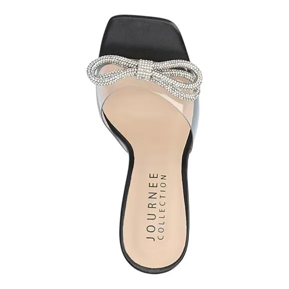 Journee Women's Fenella Lucite Stiletto Dress Sandals Black Size 9