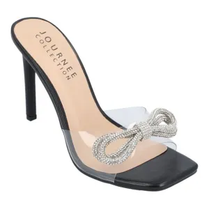 Journee Women's Fenella Lucite Stiletto Dress Sandals Black Size 9