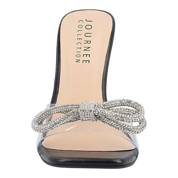 Journee Women's Fenella Lucite Stiletto Dress Sandals Black Size 9