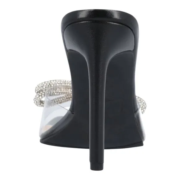 Journee Women's Fenella Lucite Stiletto Dress Sandals Black Size 9
