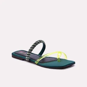 Karoline  Green Fancy Slippers 0412497