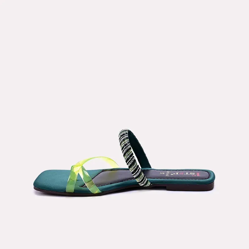Karoline  Green Fancy Slippers 0412497