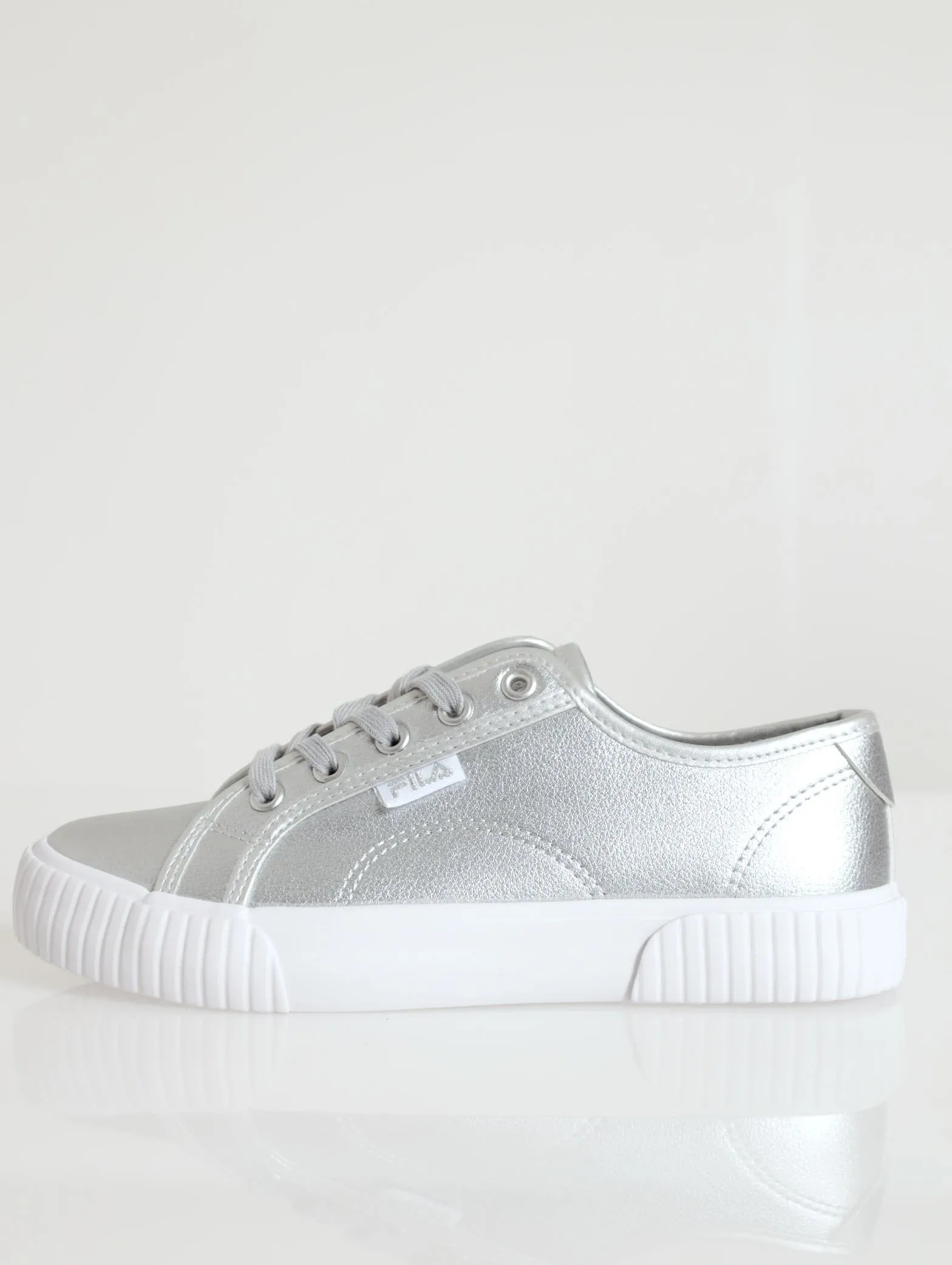 Ladies Alessia Basic Lace-Up Low Cut Sneaker - Silver