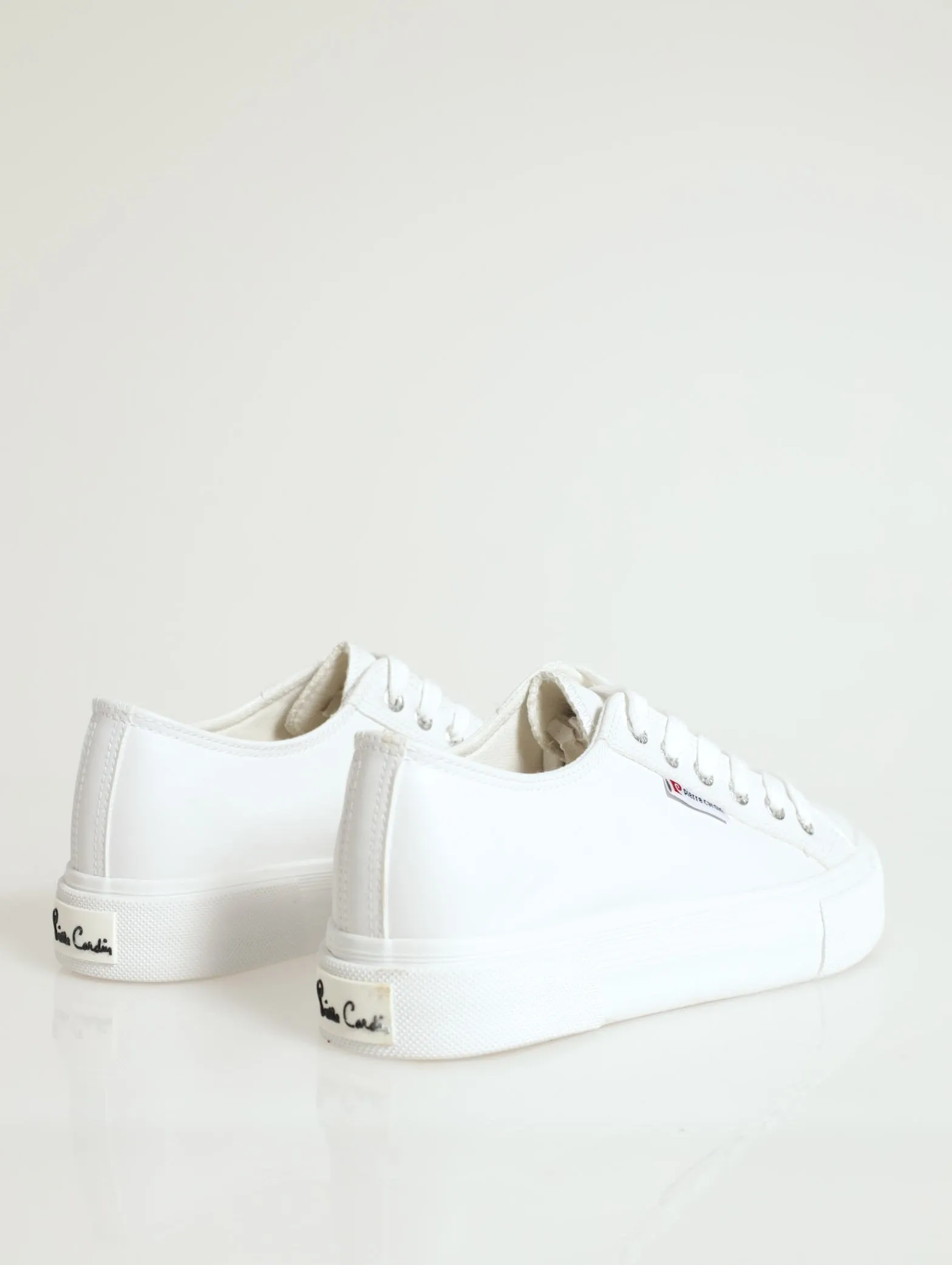 Ladies Basic Lace-Up Platform Sneaker - White