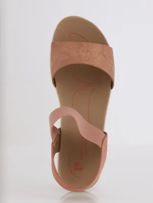 Ladies Elastic Strap Comfort Sandal - Pink