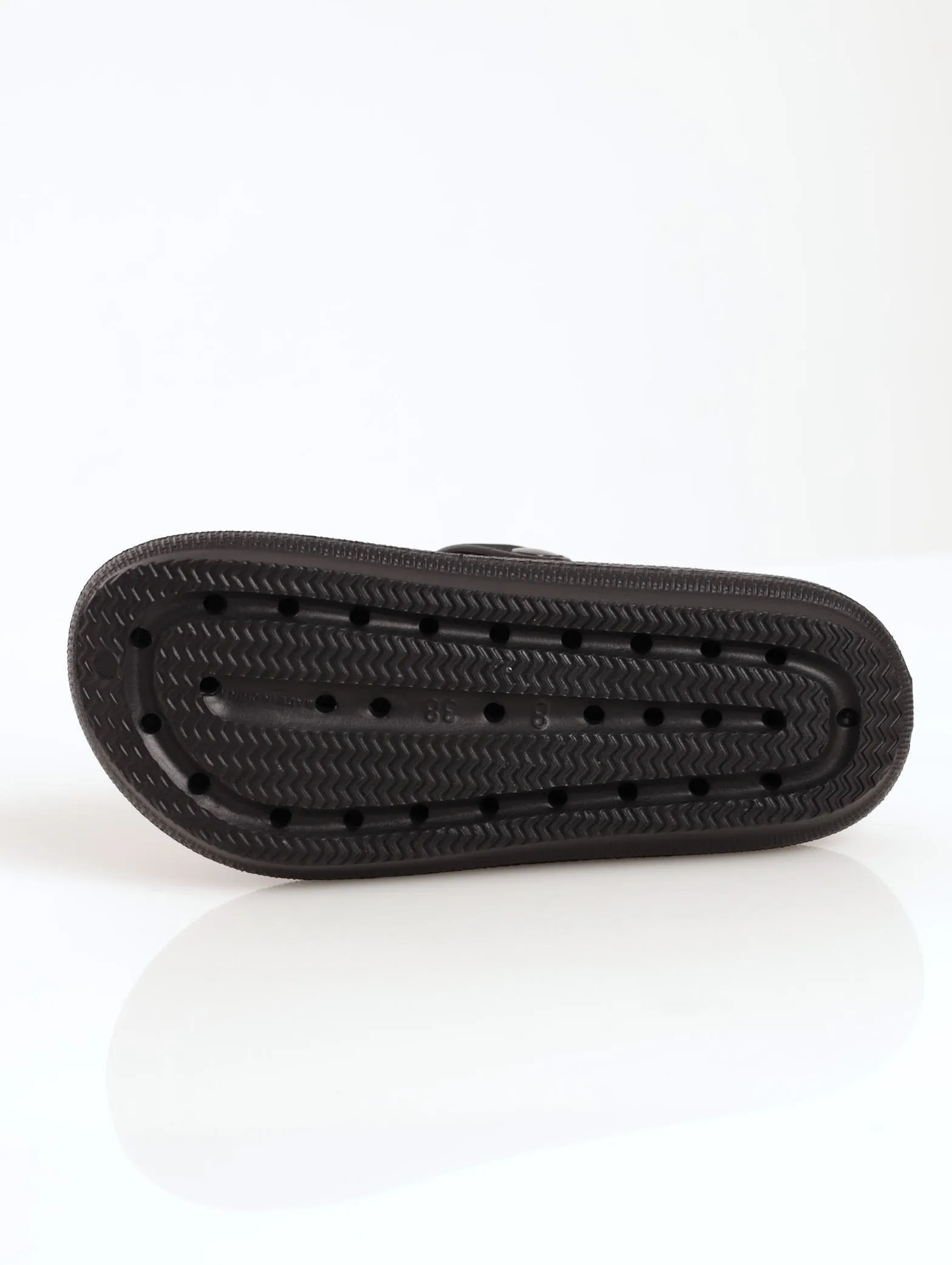 Ladies EVA Moulded Clog Shoe With Buckle - Black
