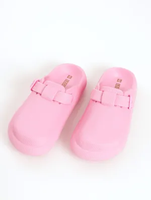 Ladies EVA Moulded Clog Shoe With Buckle - Pink