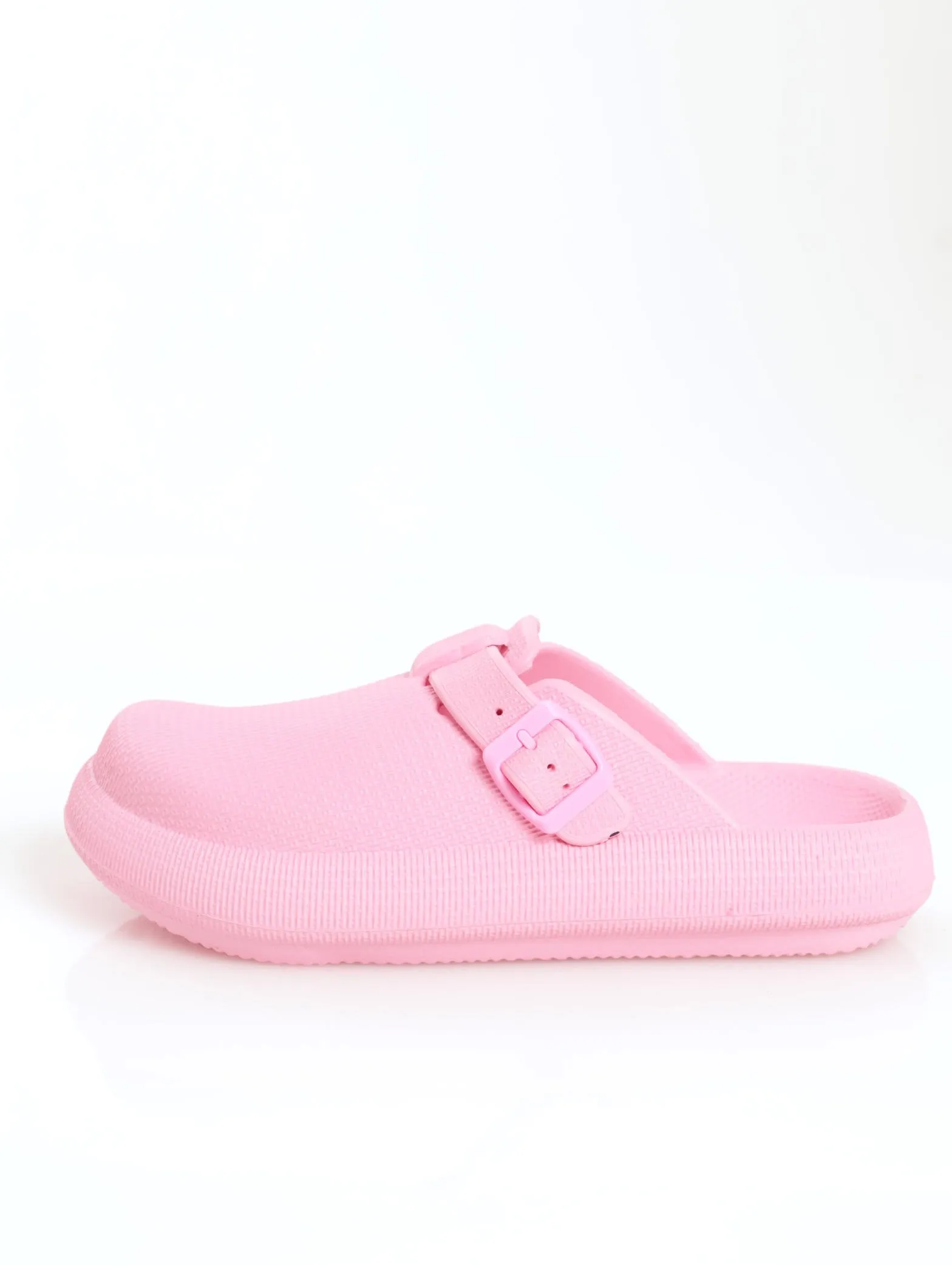 Ladies EVA Moulded Clog Shoe With Buckle - Pink