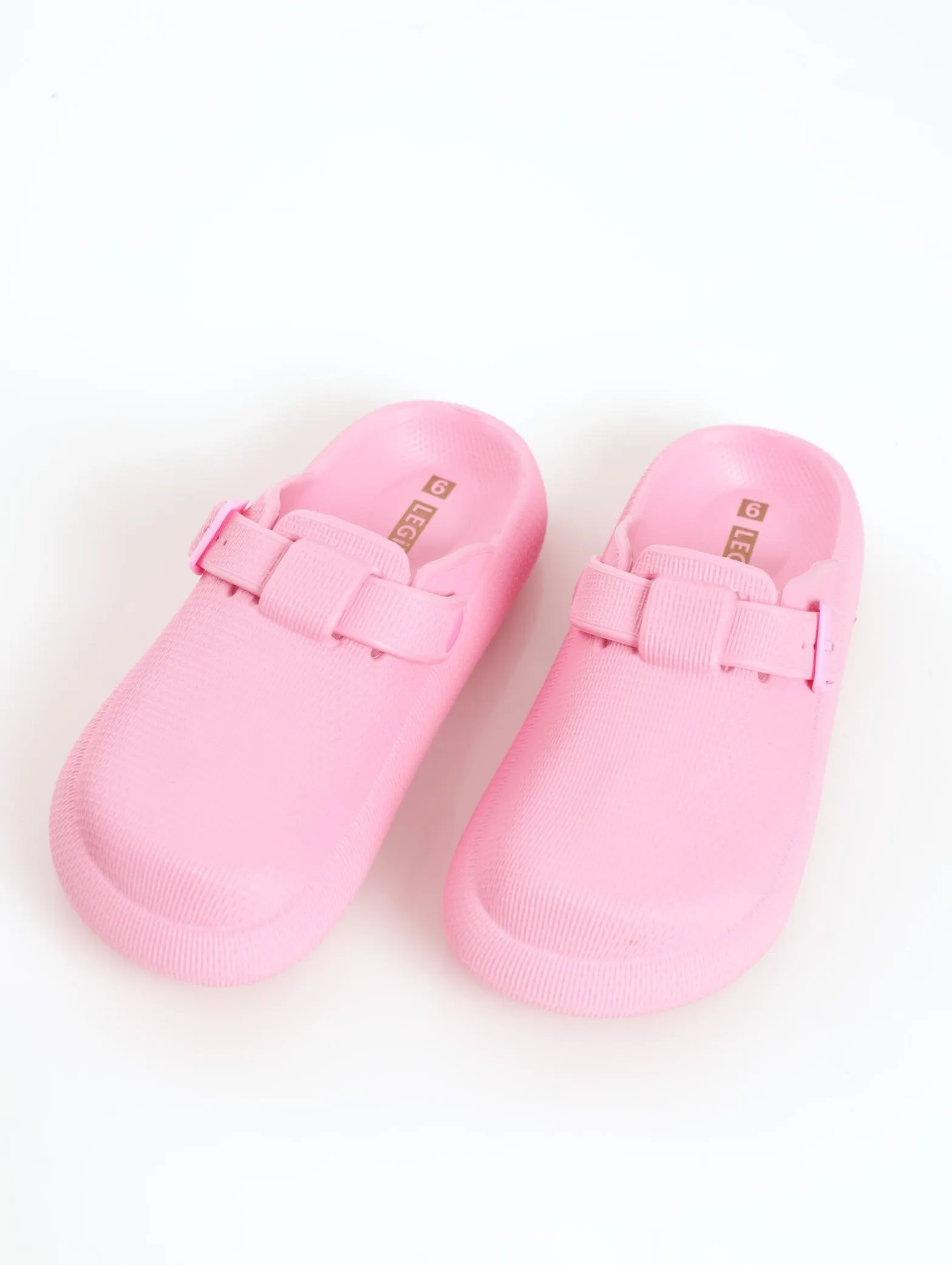 Ladies EVA Moulded Clog Shoe With Buckle - Pink