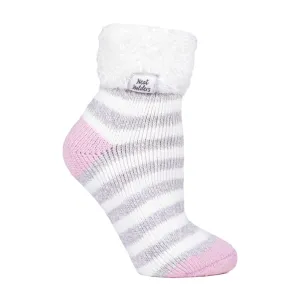 Ladies Fluffy Cuff Thermal Bed Socks for Lounging Around