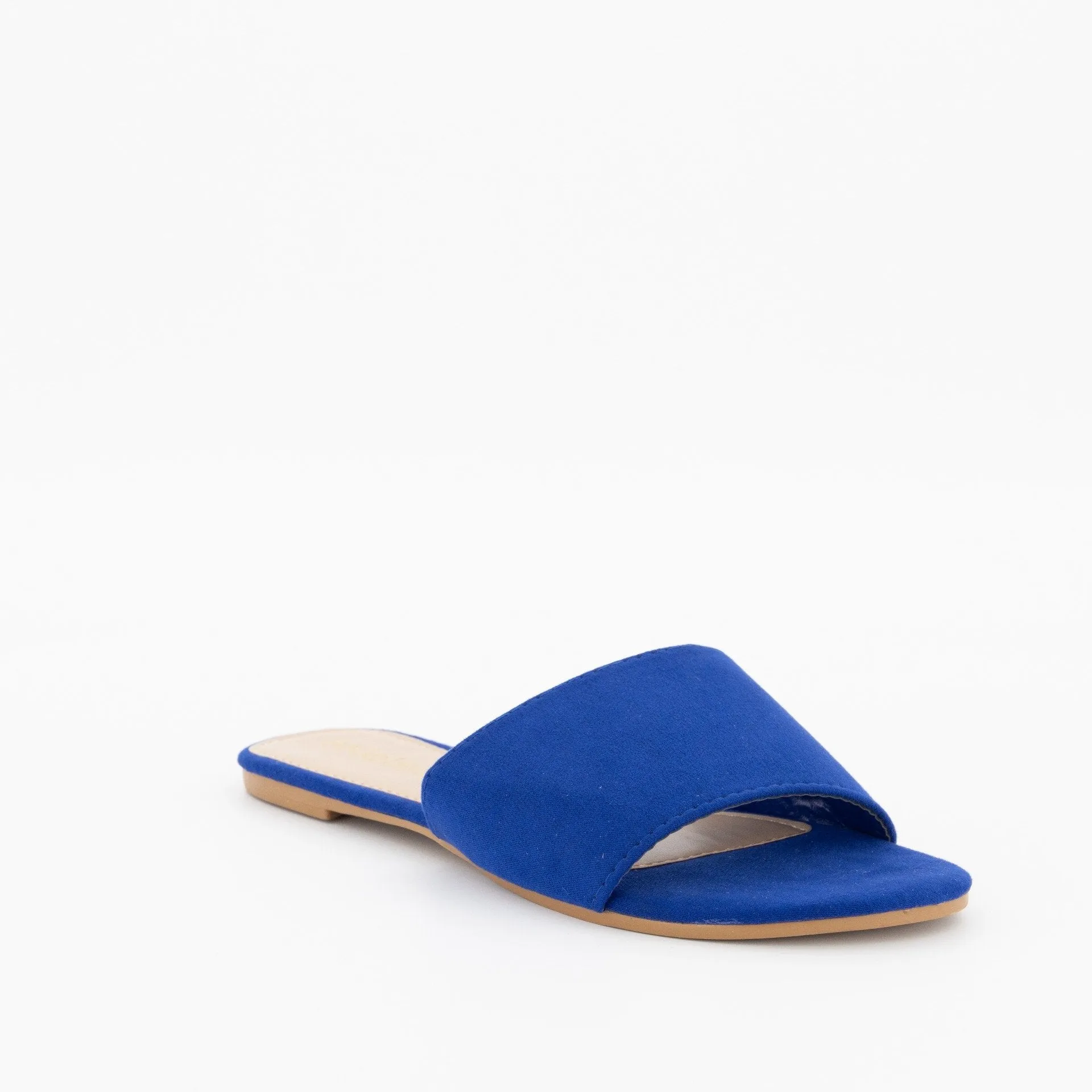 Ladies Plain Push-In Mule-Cobalt