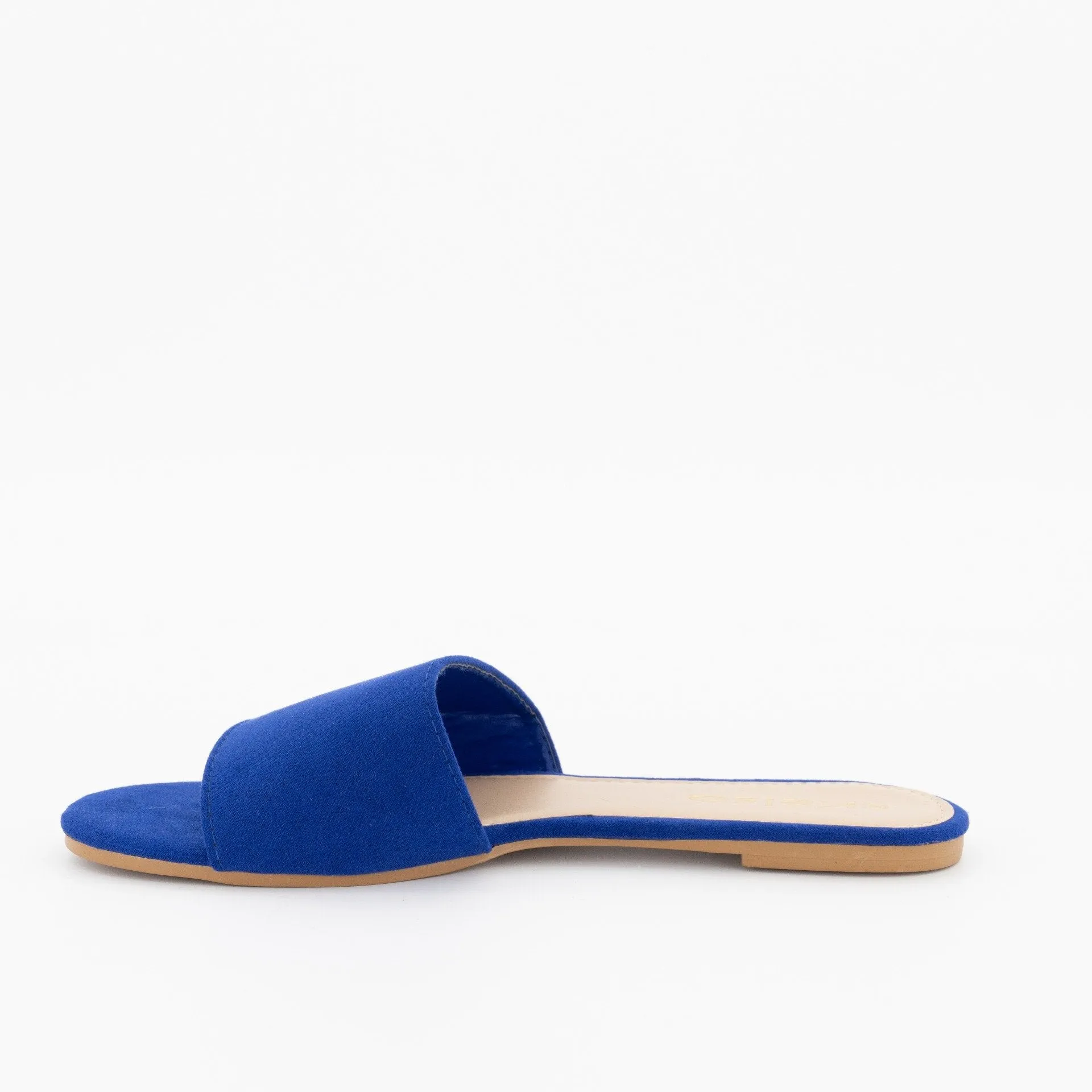 Ladies Plain Push-In Mule-Cobalt