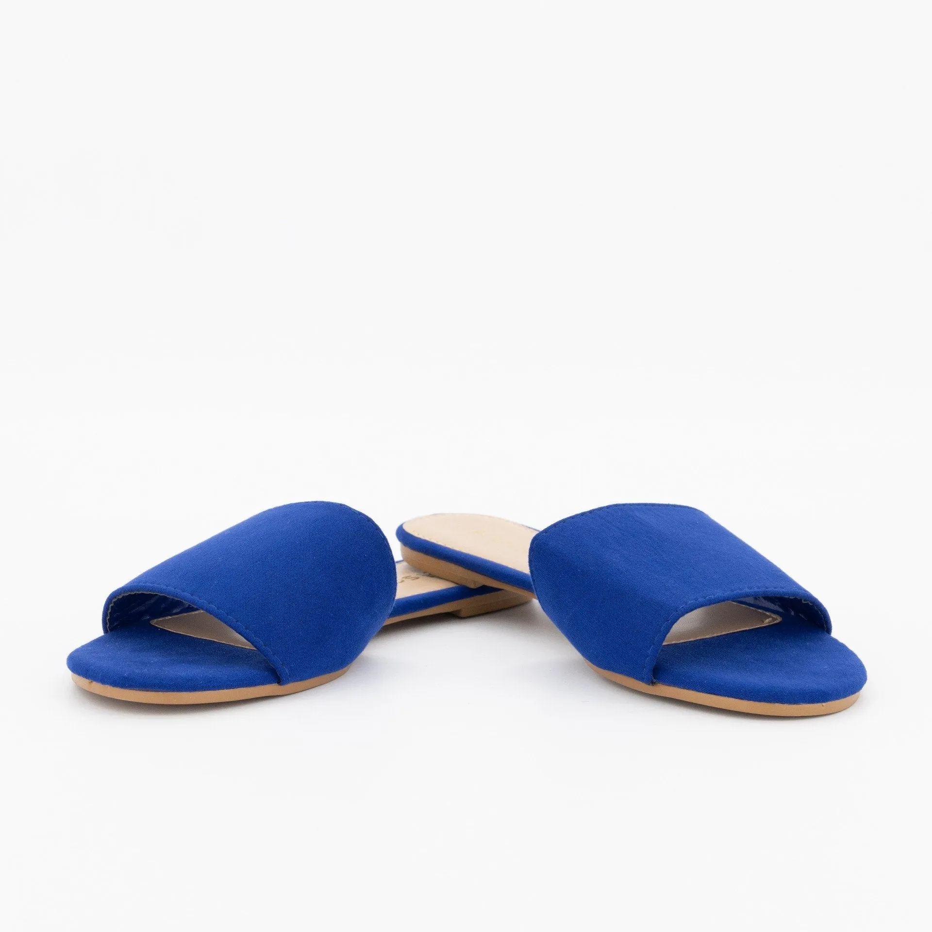 Ladies Plain Push-In Mule-Cobalt